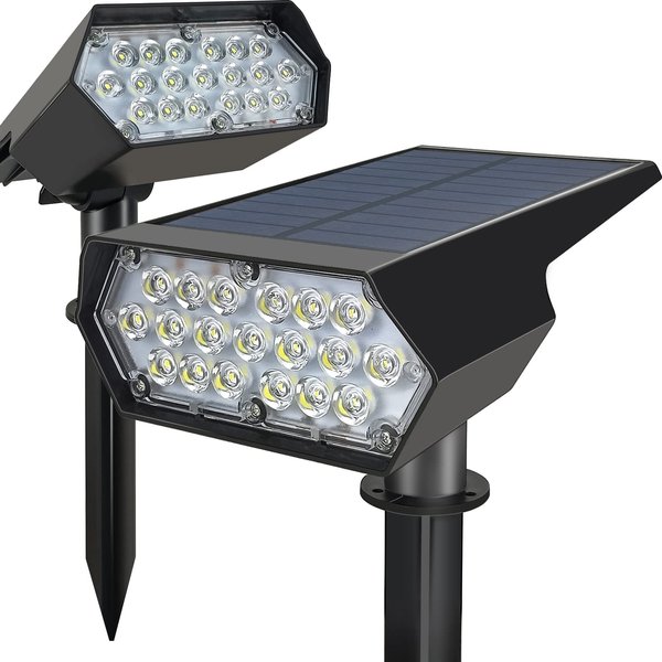 Solar Spot Lights Outdoor - 2PCS Solar Spotlights Outdoor Waterproof IP65, Solar Spot Lights Outdoor Waterproof, Solar Landscape Lights, Yard Lights Outdoor Solar Powered, Solar Lawn Lights