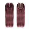 Straight Hair 8A Brazilian Virgin Hair 99j Burgundy Straight Hair 100% Unprocessed Human Hair Weaves 3 Bundles with Lace Closure 4x4 Free Part Red Wine Color Weft Weaves 12 14 16 with 12C,burgundy…