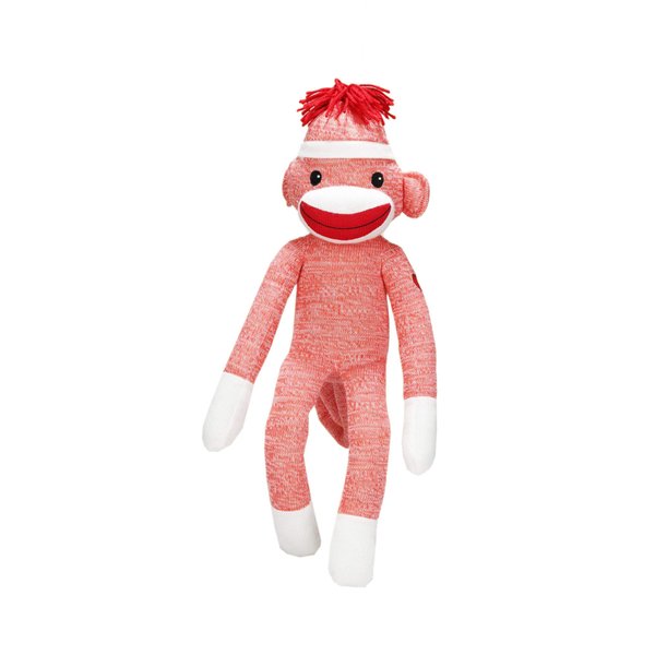 Plushland Adorable Orange Sock Monkey, The Original Traditional Hand Knitted Stuffed Animal Toy Gift-for Kids, Babies, Teens, Girls and Boys Baby Doll Present Puppet 20 Inches