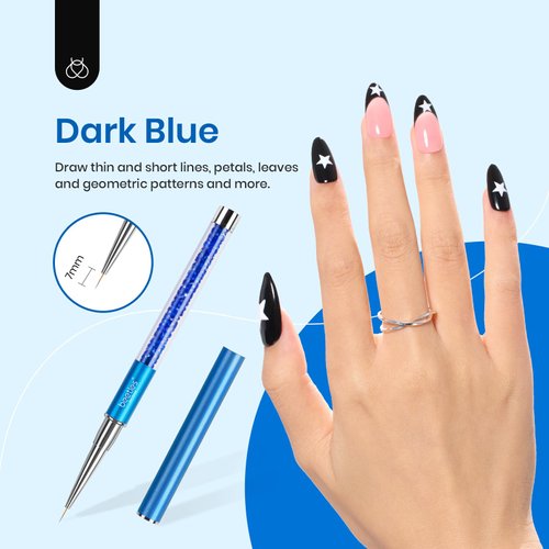 Beetles Gel Polish Nail Art Liner Brushes 5Pcs Painting Art Design Pen Set Diamond Application Rhinestone Handle Dotting Drawing Sizes 5 7 9 11 20mm Nail Art Design New Year Gift for Women