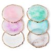 JASSINS Resin Nail Art Palette,Nail Art Painting Mixed Color Palette Gold Edge Nail Gel Color Makeup Display Board(Blue)