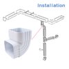2 x 3 inches Downspout Gutter Rainwater Pipe Diverter Aluminum Downspouts Adapter Elbow Corner Reusable Water Pipes Fitting Connection for House Overboard System 90 Degree (White)