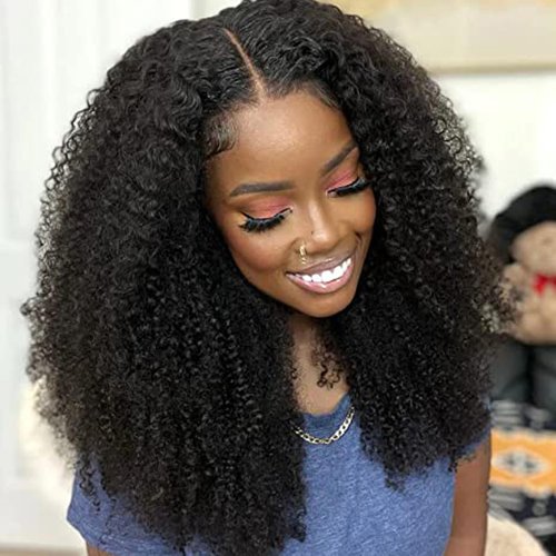 PRIMELACE Kinkycurly Wig Human Hair 24inch 200 Density Curly Human Hair Wig 13x4 Lace Front Wigs Human Hair Brazilian Virgin Human Hair Wigs for Black Women Natural Color