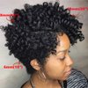 BECUS 3Packs 20inch Saniya Kenzie Curl Short Curly Crochet Braids Hair Extension for Black Women Curl Diameter (16mm) Tapered Cut Jamaican Bounce Jumpy Wand Hair Extensions(#1B/30)