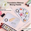 Makeup Palette, Makeup Mixing Palette, Stainless Steel Metal Foundation Palette with Spatula Artist Tool for Mixing Foundation Nail-Art, Cosmetic Mixing Makeup Palette, Makeup Plate, 6×4"/Silver/2pcs
