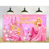 Princess Backdrop for Birthday Party Decorations, Princess Aurora Background for Baby Shower Party Cake Table Decorations Supplies, Sleeping Beauty Theme Banner, 5x3ft