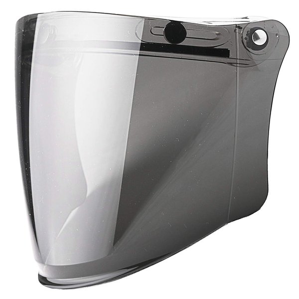 3-Snap Flip Up Full Shield Visor for Motorcycle Half Open Face Helmets (Light Smoke)