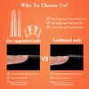 504Pcs Long Clear Coffin Nails Tips, XXL Extra Long No C Curve Half Cover Coffin Nail Tips for Acrylic Nails Professional, Acrylic Nail Tips Fake Nails for Salons and DIY Nail Art with 2 Nail Files