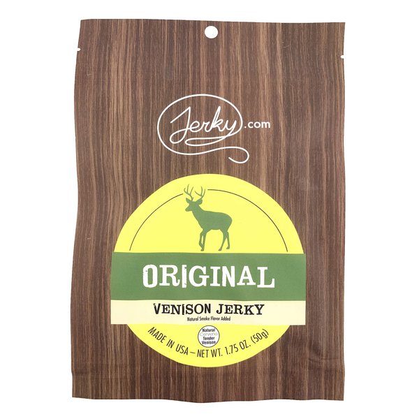 Jerky.com's Original Venison Jerky - The Best Wild Game Deer Jerky on the Market - 100% Whole Muscle Venison - No Added Preservatives, No Added Nitrates and No Added MSG - 1.75 oz.