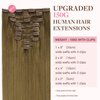 GOO GOO Clip in Hair Extensions Real Human Hair, 16inch 150g 9Pcs, 6B Medium Brown, Remy Human Hair Extensions Clip ins for Women, Natural Human Hair