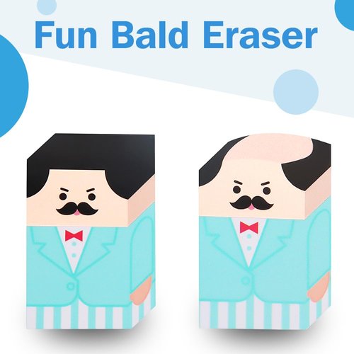 8Pcs Cute Salaryman Erasers Bald Uncle Erasers Bulk Bald Erasers Desk Pet Fun Pencil Erasers Back to School Gifts for School Classroom Rewards Party Favors