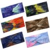 NODG 6 Pieces Tie Dye Headbands for Women Knot Headbands Turban Headbands for Women Fashion Headbands for Women's Hair Wide Boho Knotted Yoga Headband Head Wrap Criss Cross Hair Band for Women