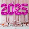 2025 Balloons Pink,40 Inch 2025 Number Balloons with Foil Crown Balloons for Happy New Year Decorations New Years Eve 2025 Graduation Decorations Class of 2025 Party Supplies