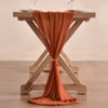 Socomi 10ft Terracotta Chiffon Table Runner 29x120 Inches Wedding Runner Sheer Thanksgiving Christmas Bridal Shower Decorations