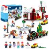 Christmas Friends Set Christmas Ornaments, City Holiday Train Station Set, Christmas Tree, 5 Friends Minifigures, City Ski Center, Gift for Girl 6+, Compatible with Lego Christmas Sets, 565 PCS