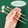 Tondiamo 6 Pieces Bamboo Wood Ear Pick Bamboo Ear Pickers Ear Cleaning Tools for Humans Bamboo Cute Doll Bunny Goose Feather Earpick for Adults Kids Ear Cleaning Kit
