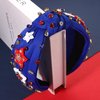 NVENF 4th of July Headbands, American Flag Star Headband Pearl Crystal Rhinestone Knotted Headbands Patriotic 4th of July Accessories Outfits for Women Holiday Gifts (American Flag 8)
