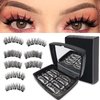 BASEMMAHER Magnetic Eyelashes without Eyeliner, Reusable Soft 3D Dual Magnets False Eyelashes Natural Look Lashes Magnets Extension False Eyelashes No Glue With Tweezers Applicator for Women Makeup