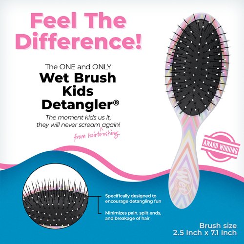 Wet Brush Kids Detangler Hair Brushes - Chevron - Midi Detangling Brush with Ultra-Soft IntelliFlex Bristles Glide Through Tangles with Ease - Pain-Free Comb for All Hair Types
