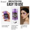 Brzeaf Waterproof Purple Glitter Stick, Shimmery & Long Lasting, Chunky Glitter for Face/Body/Hair/Eyes, Singer Concert Music Rave Festival, Glitter Stick Makeup & Face Glitter Gel for Women Men
