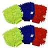 Lab88 Microfiber House Cleaning and Car Wash Mitts- Double Sided Chenille Microfiber Glove - Dynamic Microfiber Cleaning Cloth Mitten FITS Adult Hand (Multi-Color, 6-Pack)