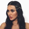 Catery Gold Coins Head Chain Prom Hair Chain Wedding Head Chains Jewelry Bohemian Headpiece Sequins Headband Halloween Costume Hair Accessories for Women and Girls