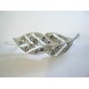 Gold or silver crystal leaf hair clip clamp barrette (Primary color: Gold)
