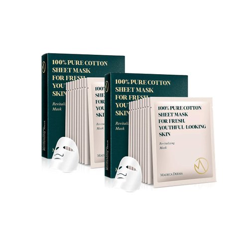 Madeca DERMA 20 Pack Revitalizing Mask for Women (Pack of 2) - Face Mask Sheet Korean Skincare - Hydrating Facial Mask for All Skin Types - Instant Repairing & Moisturizing