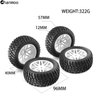 Chanmoo 1/10 RC Off Road Tires and Wheels 12mm Hex Rubber Short Course Truck Tyres with Foam Insert for 1:10 Scale Buggy Car ARRMA Traxxas Wltoys 144001 Losi HSP 94107 94170 94155 94177 4PCS (White)