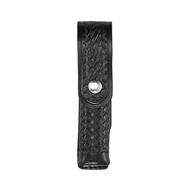 Aker Leather 548LED Flashlight Holder, Black, Basketweave, Fits Streamlight Strion LED, Scorpion and Surefire 6P LED Flashlights