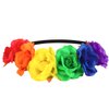 SUNNYPRO Gay Pride Stuff Rainbow Headband for Women Rose Flower Crown LGBTQ Accessories