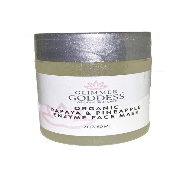 GLIMMER GODDESS Organic Face Mask to Hydrate and Exfoliate - Vegan Papaya and Pineapple Enzyme Mask, 2 oz