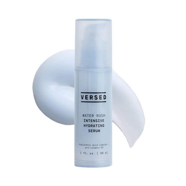 Versed Water Rush Intensive Hydrating Serum - Hyaluronic Acid Serum for Face with Vitamin B5 - Lightweight Face Serum for Dry Skin - Sensitive Skin-Approved & Clinically Tested