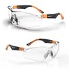 DEX FIT Safety Glasses SG210, Z87 Eye Protection, Anti-Fog & Scratch Resistant, Adjustable for Women and Men, UV Protection (Black & Orange Frame, Clear Lens)