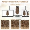 Clip in Hair Extensions for Women, 6PCS Long Wavy Curly Clip on Hair Extensions 16 Inch Ash Brown Mixed Ash Blonde Synthetic Thick Hairpieces