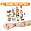 Cherisnowy 48 PCS Jungle Party Favors 24PCS Tattoos Sticker 24PCS Slap Bracelets Wristbands Perfect for Themed Birthday Baby Showers or Classroom Rewards Ideal Decor and Gifts for Girls and Boys