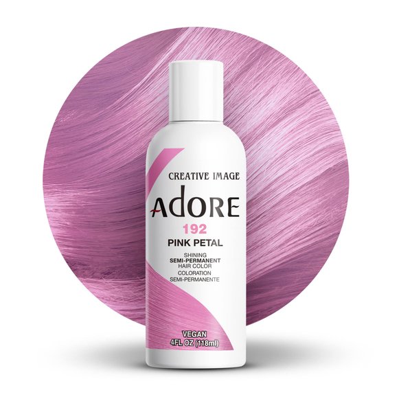 Adore Semi Permanent Hair Color - Vegan and Cruelty-Free Pink Hair Dye - 4 Fl Oz - 192 Pink Petal (Pack of 1)