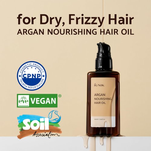 IUNIK Argan 3.9% Hair Oil Serum Nourishing for Dry and Damaged Hair - Anti Frizz Lightweight Hair Treatment Deep Conditioner Mask, Paraben and Sulfate Free, Aceite de Argan Cabello 3.38 Fl Oz Korean