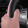 Leather Car Steering Wheel Cover, Non-Slip Car Wheel Cover Protector Breathable Microfiber Leather Universal Fit for Most Cars(Pink)