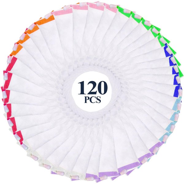 Hushee 120 Pcs Soap Bag Handmade Soap Bubble Mesh Bags Exfoliating Soap Saver Pouch with Drawstring for Foaming and Drying Soft for Shower Body Facial Cleaning Tool Easy to Bubble and Store Small Soap