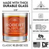 DADDY FACTORY Personalized Whiskey Glass For Men, Customized Engraved Etched Monogram Rocks Cocktail Glass, 10.25 oz Custom Whiskey Gift Glass Birthday Gift For Him, Aged To Perfection