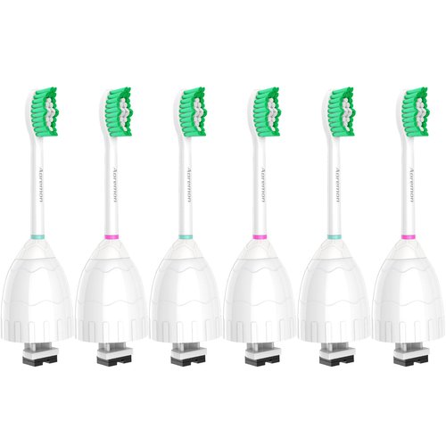 Aoremon Replacement Toothbrush Heads for Philips Sonicare E-Series Essence HX7022/66 and other Screw-on Electric Toothbrush Model, 6 Pack