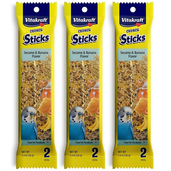 Vitakraft Banana Sticks Parakeet Treat - 2 Pack [Set of 3]