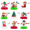 Christmas Party Decorations, 9 Pcs Christmas Honeycomb Centerpieces for Tables, 3D Holiday Centerpieces for Table with Snowman Santa Claus for Merry Christmas Party Xmas Holiday Supplies