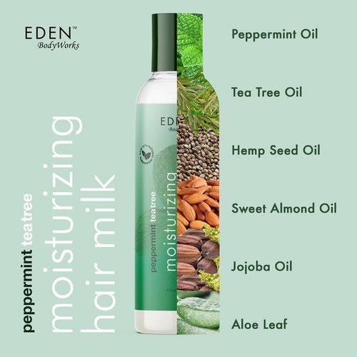 EDEN BodyWorks Peppermint Tea Tree Hair Milk | 8 oz | Moisturize, Nourish, & Refresh Hair and Scalp - Packaging May Vary