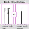 Elastic String for Bracelets, 2 Rolls 1 mm Sturdy Stretchy Elastic Cord for Jewelry Making, Necklaces, Beading Black and White