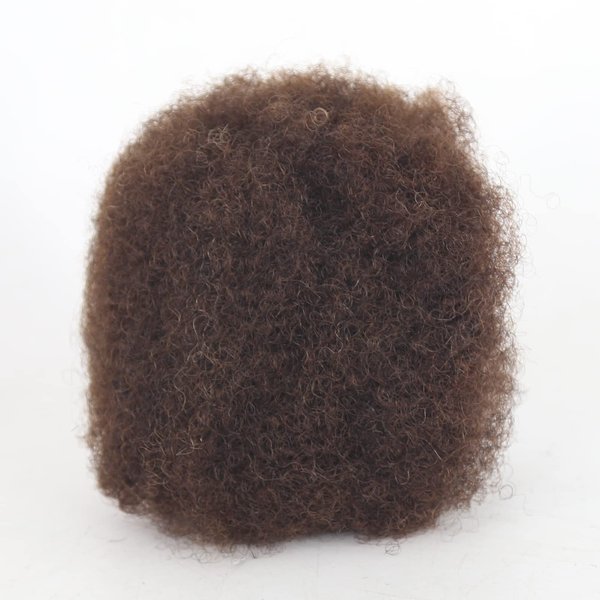 ZigZag Hair Afro Kinky Bulk Human Hair Medium Brown #4 Color 30Gram Tight Kinky Bulk Afro Hair Ideal for Making or Repairing Permanent Dreadlocks,Twists and Braids (8inch, 4 Color)
