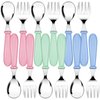 12 Pieces Kids Fork and Spoon Silverware Set Stainless Steel Utensils Flatware Round Handle Utensils Kids Silverware Cutlery Set for Home, Restaurant and Kitchen