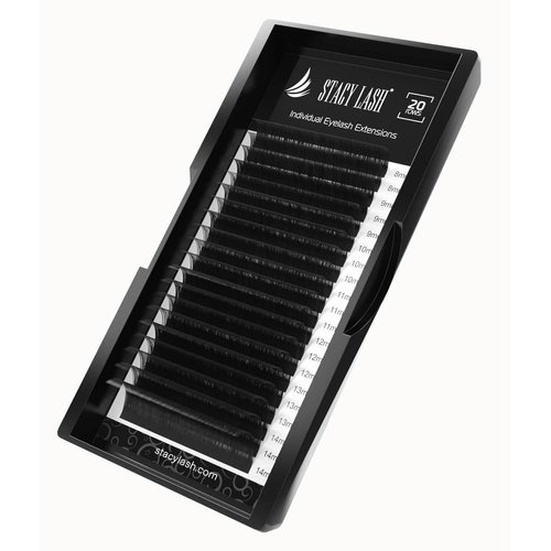 Eyelash Extensions D Curl by Stacy Lash/Black Individual Mink Lashes Supplies (0.07mm;12mm)