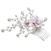 SAMKY Handmade Flower Rhinestone Crystal Pearl Bridal Wedding Tiara Hair Comb FC047